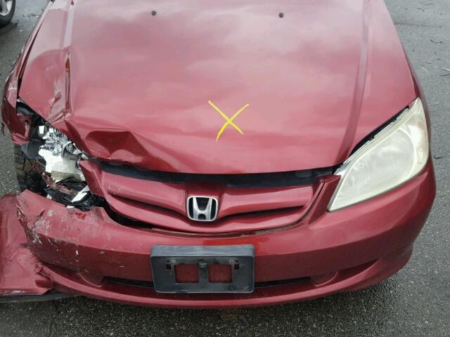 2HGES26725H584065 - 2005 HONDA CIVIC EX MAROON photo 7