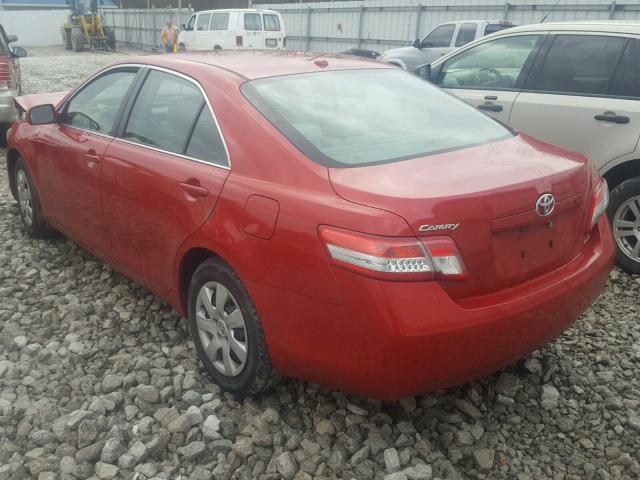 4T1BF3EKXAU058237 - 2010 TOYOTA CAMRY BASE RED photo 3