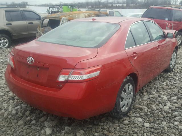 4T1BF3EKXAU058237 - 2010 TOYOTA CAMRY BASE RED photo 4