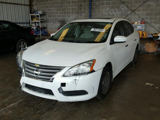 3N1AB7AP6DL615313 - 2013 NISSAN SENTRA S WHITE photo 2