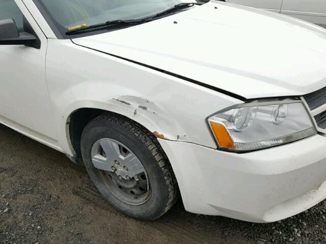 1B3LC46K18N595901 - 2008 DODGE AVENGER SE WHITE photo 9