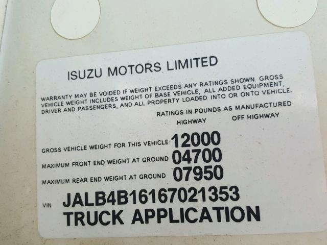 JALB4B16167021353 - 2006 ISUZU NPR WHITE photo 10