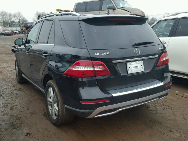 4JGDA5HB6CA019549 - 2012 MERCEDES-BENZ ML 350 4MA BLACK photo 3