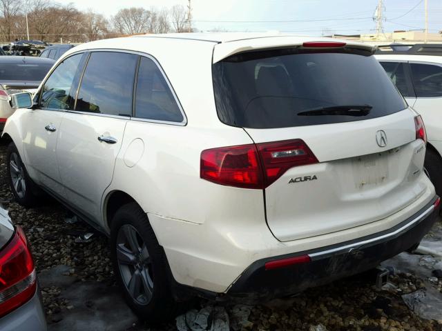 2HNYD2H3XCH534540 - 2012 ACURA MDX TECHNO WHITE photo 3