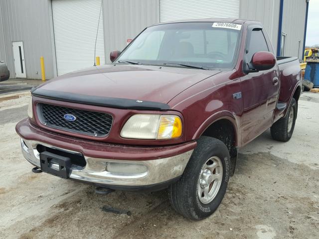 1FTDF08WXVKD12797 - 1997 FORD F150 BURGUNDY photo 2