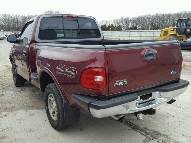 1FTDF08WXVKD12797 - 1997 FORD F150 BURGUNDY photo 3