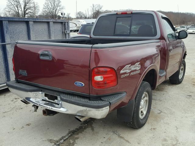 1FTDF08WXVKD12797 - 1997 FORD F150 BURGUNDY photo 4