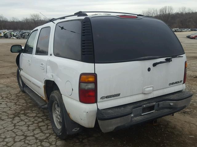 1GNEK13T21R178606 - 2001 CHEVROLET TAHOE K150 WHITE photo 3