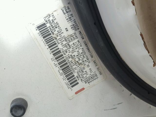 JT6HF10U5X0062280 - 1999 LEXUS RX 300 WHITE photo 10