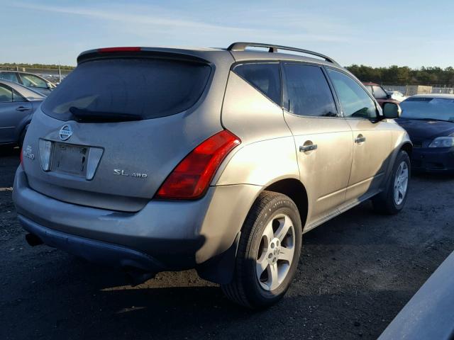 JN8AZ08W63W210689 - 2003 NISSAN MURANO SL TAN photo 4