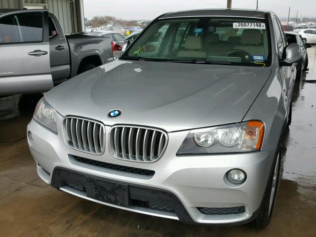 5UXWX9C57D0A27091 - 2013 BMW X3 XDRIVE2 SILVER photo 2