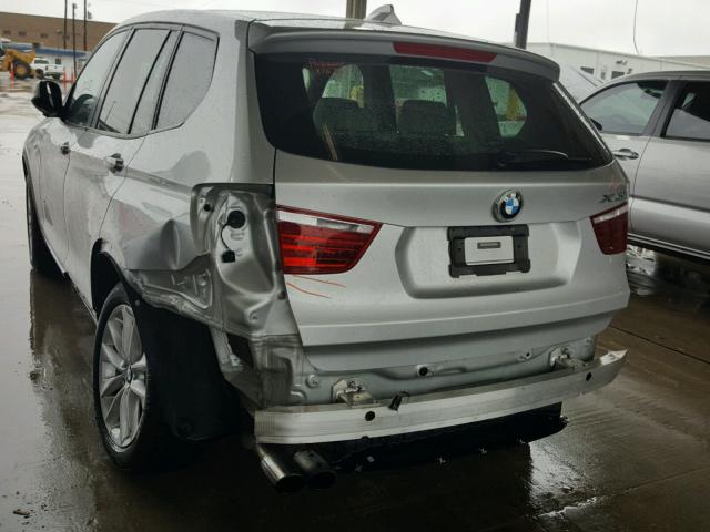 5UXWX9C57D0A27091 - 2013 BMW X3 XDRIVE2 Srebrny zdjęcie 3