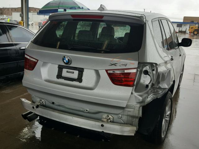 5UXWX9C57D0A27091 - 2013 BMW X3 XDRIVE2 SILVER photo 4