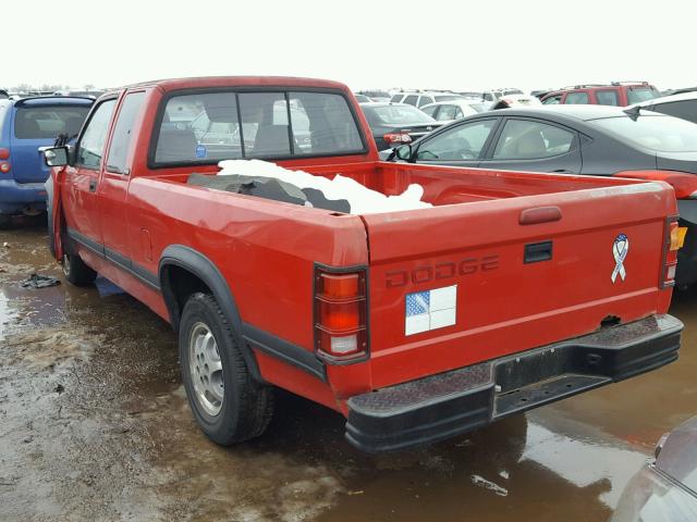 1B7GL23X9TS575829 - 1996 DODGE DAKOTA RED photo 3