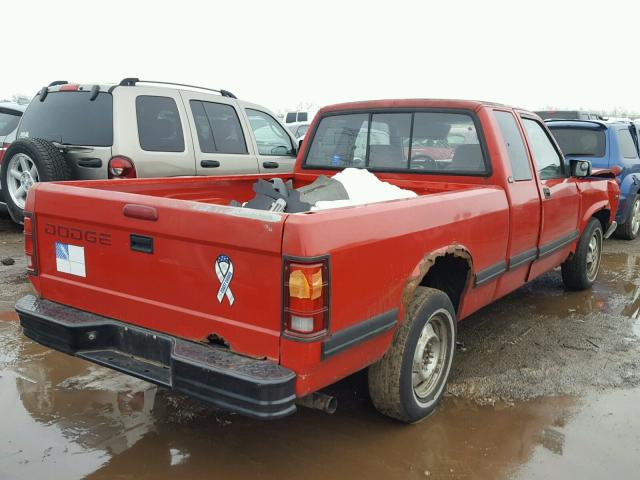 1B7GL23X9TS575829 - 1996 DODGE DAKOTA RED photo 4