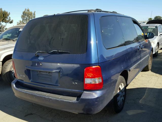 KNDUP132856694845 - 2005 KIA SEDONA EX BLUE photo 4