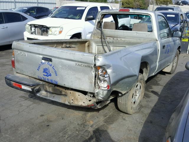 5TENL42N02Z029076 - 2002 TOYOTA TACOMA SILVER photo 4