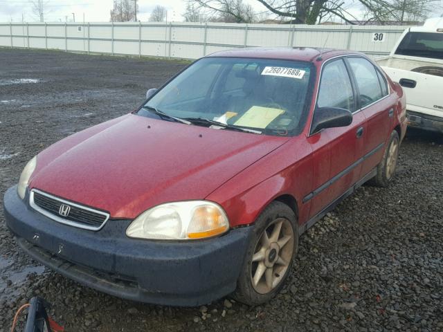 1HGEJ6671WL056385 - 1998 HONDA CIVIC LX RED photo 2