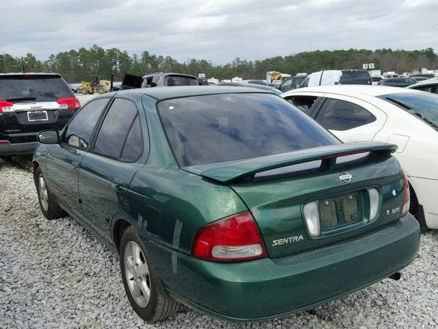 3N1CB51DX2L597186 - 2002 NISSAN SENTRA XE GREEN photo 3