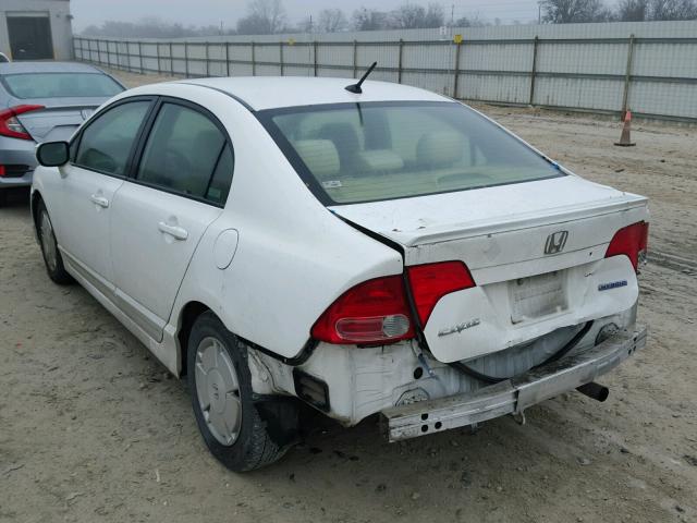 JHMFA36206S003333 - 2006 HONDA CIVIC HYBR WHITE photo 3