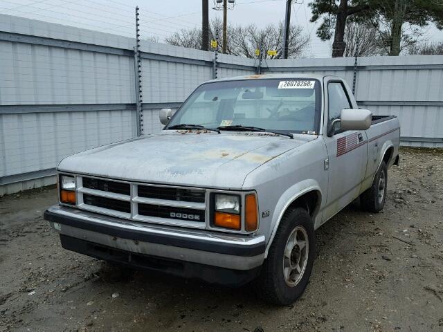 1B7GN14X1JS638485 - 1988 DODGE DAKOTA SILVER photo 2