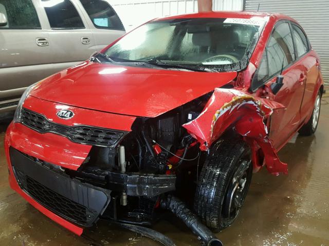 KNADM5A36E6331209 - 2014 KIA RIO LX RED photo 2