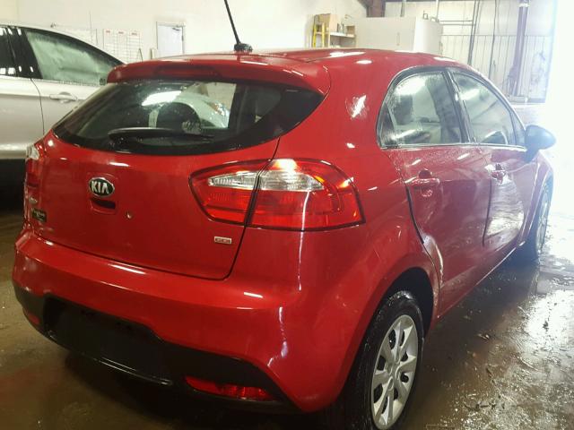 KNADM5A36E6331209 - 2014 KIA RIO LX RED photo 4