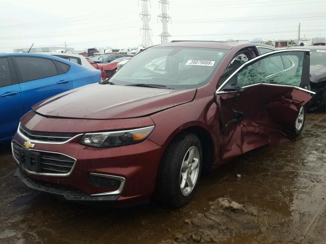 1G1ZB5ST4GF188477 - 2016 CHEVROLET MALIBU LS RED photo 2