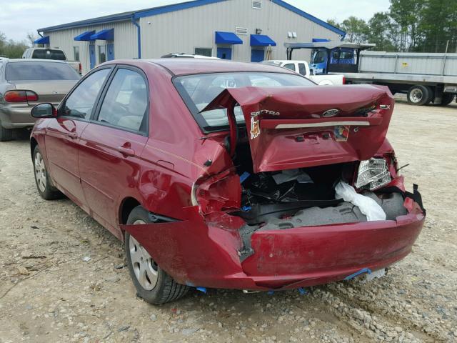 KNAFE121285545880 - 2008 KIA SPECTRA EX BURGUNDY photo 3