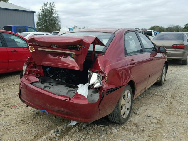 KNAFE121285545880 - 2008 KIA SPECTRA EX BURGUNDY photo 4