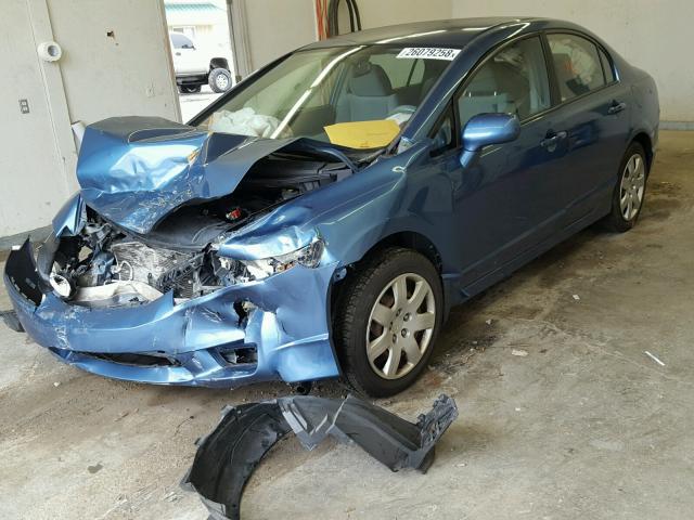 2HGFA1F5XAH573129 - 2010 HONDA CIVIC LX BLUE photo 2