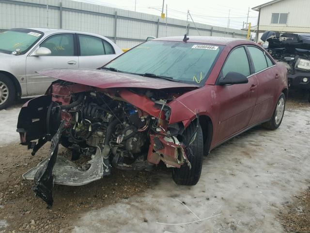 1G2ZF57B184247918 - 2008 PONTIAC G6 VALUE L MAROON photo 2