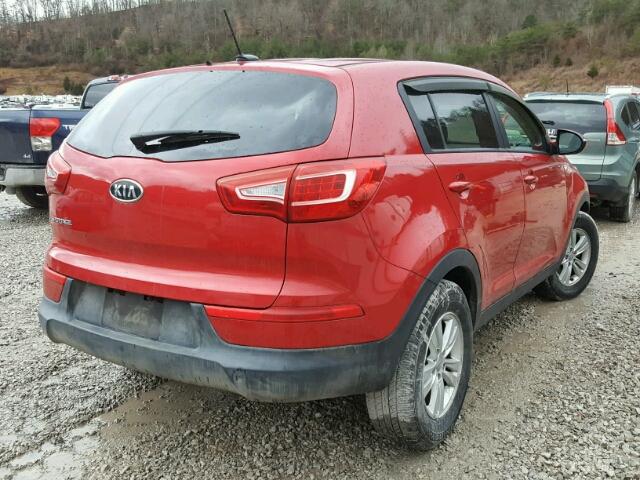 KNDPBCA21B7013330 - 2011 KIA SPORTAGE L RED photo 4