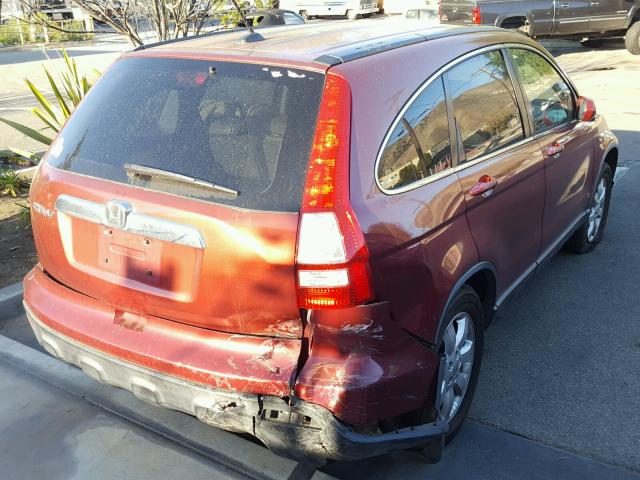 JHLRE38788C049259 - 2008 HONDA CR-V EXL RED photo 4