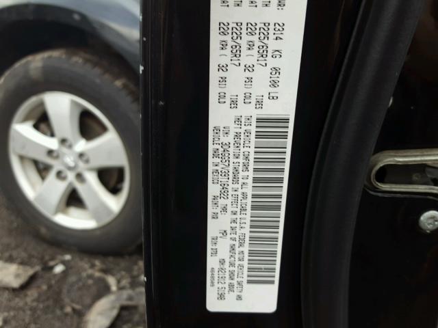 3D4GG57V39T164922 - 2009 DODGE JOURNEY SX BLACK photo 10