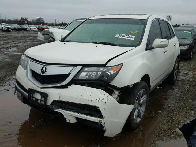 2HNYD2H42CH515280 - 2012 ACURA MDX TECHNO WHITE photo 2