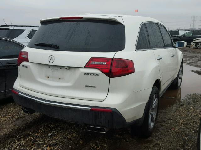 2HNYD2H42CH515280 - 2012 ACURA MDX TECHNO WHITE photo 4