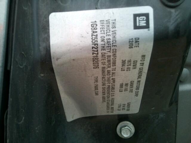 1G8AZ55F27Z182076 - 2007 SATURN ION LEVEL 灰色 照片 10