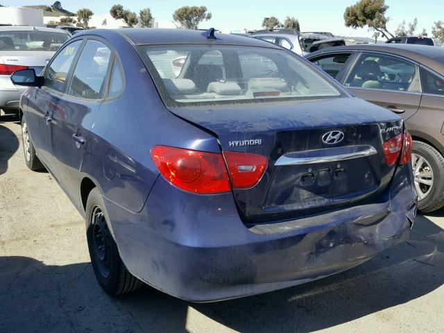 KMHDU4AD8AU138180 - 2010 HYUNDAI ELANTRA BL BLUE photo 3