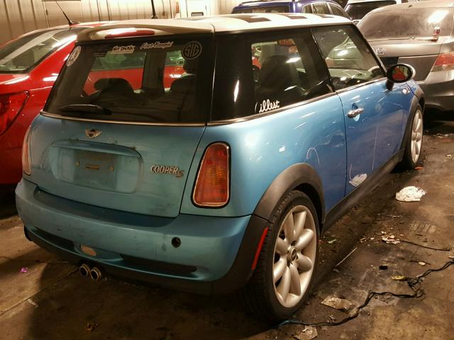 WMWRE33492TD51256 - 2002 MINI COOPER S BLUE photo 4