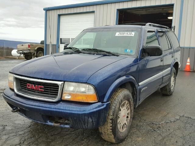 1GKDT13W212141662 - 2001 GMC JIMMY BLUE photo 2