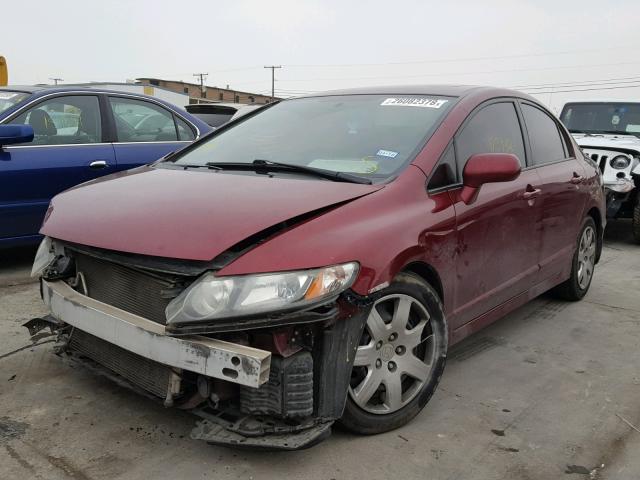 19XFA16849E048261 - 2009 HONDA CIVIC EX MAROON photo 2