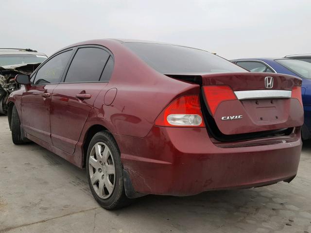 19XFA16849E048261 - 2009 HONDA CIVIC EX მუქწითელი ფოტო 3