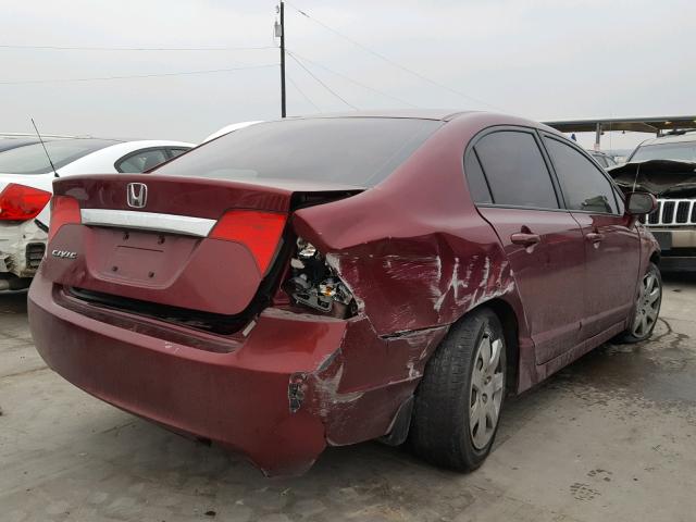 19XFA16849E048261 - 2009 HONDA CIVIC EX მუქწითელი ფოტო 4