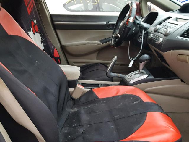 19XFA16849E048261 - 2009 HONDA CIVIC EX მუქწითელი ფოტო 5