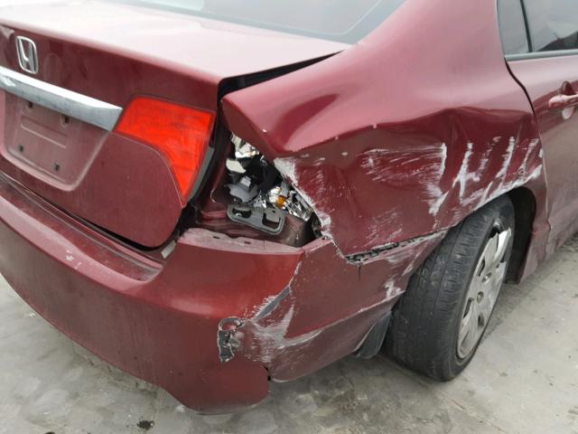 19XFA16849E048261 - 2009 HONDA CIVIC EX მუქწითელი ფოტო 9