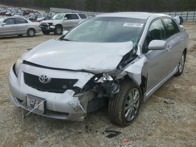 2T1BU40E19C149102 - 2009 TOYOTA COROLLA BA SILVER photo 2