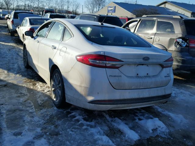 3FA6P0LU2HR344483 - 2017 FORD FUSION SE WHITE photo 3