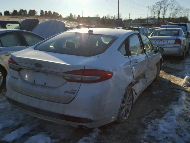 3FA6P0LU2HR344483 - 2017 FORD FUSION SE WHITE photo 4