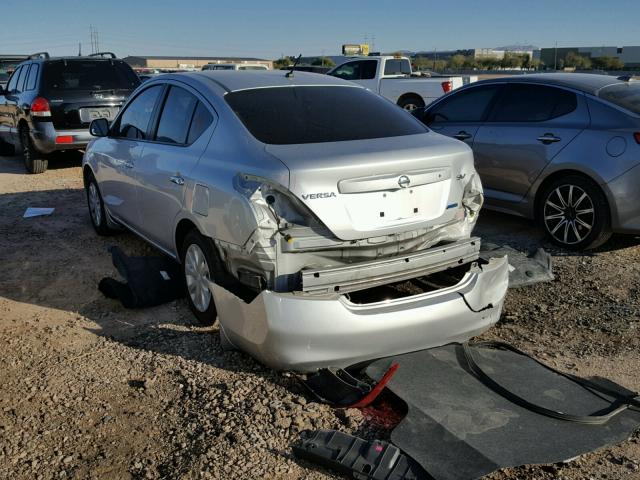 3N1CN7AP9CL869693 - 2012 NISSAN VERSA S SILVER photo 3